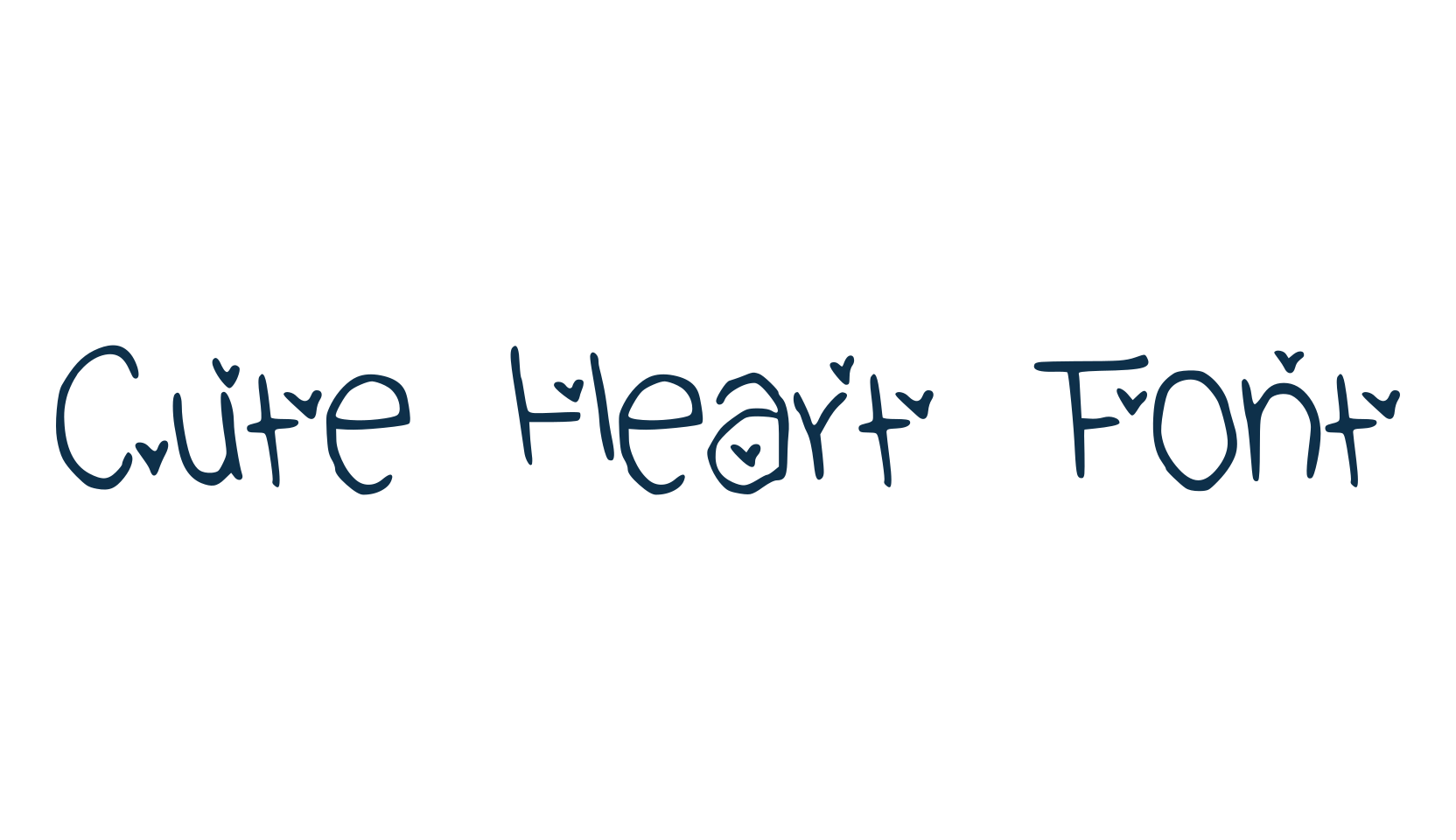 Cute Heart Font, display market font preview