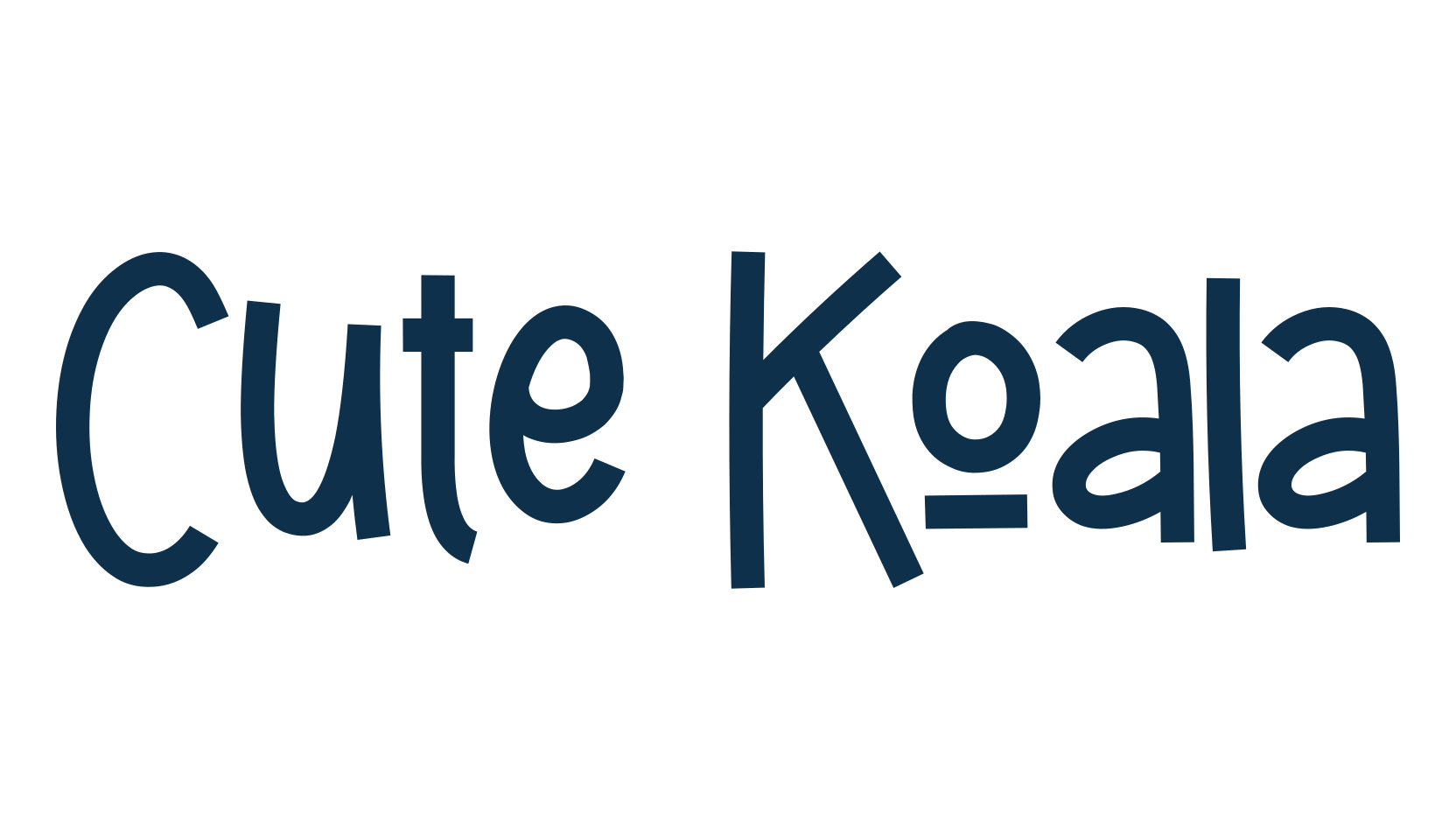 Cute Koala, display market font preview
