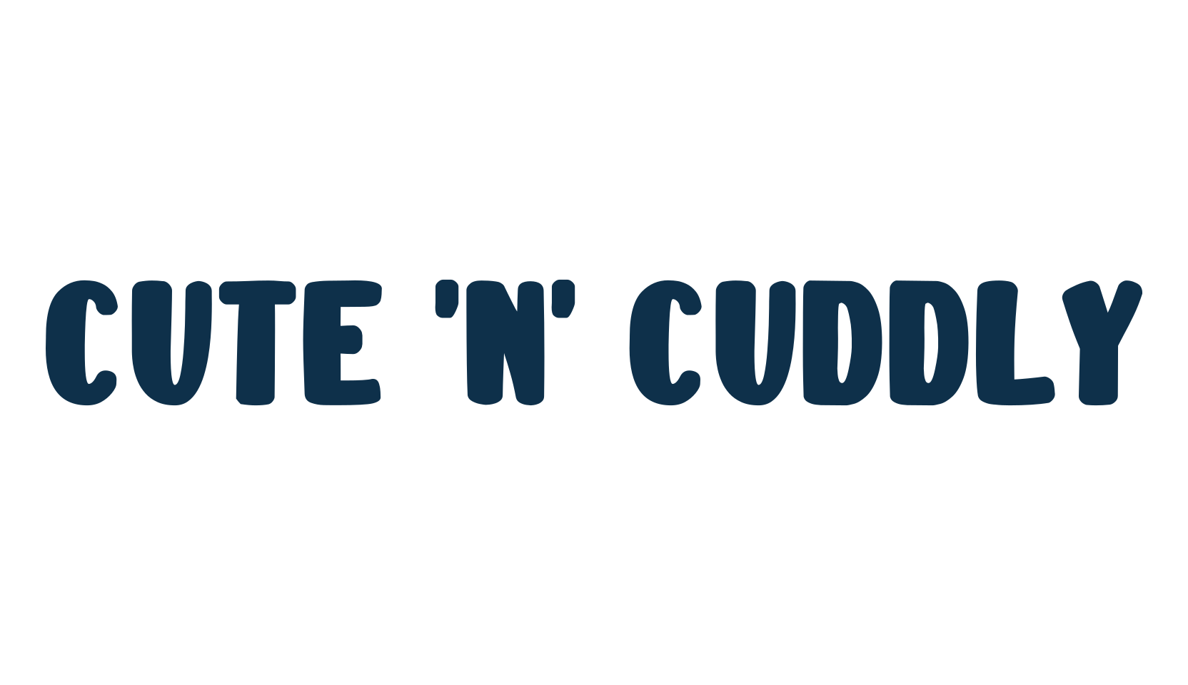 Cute 'n' Cuddly, cartoon font preview