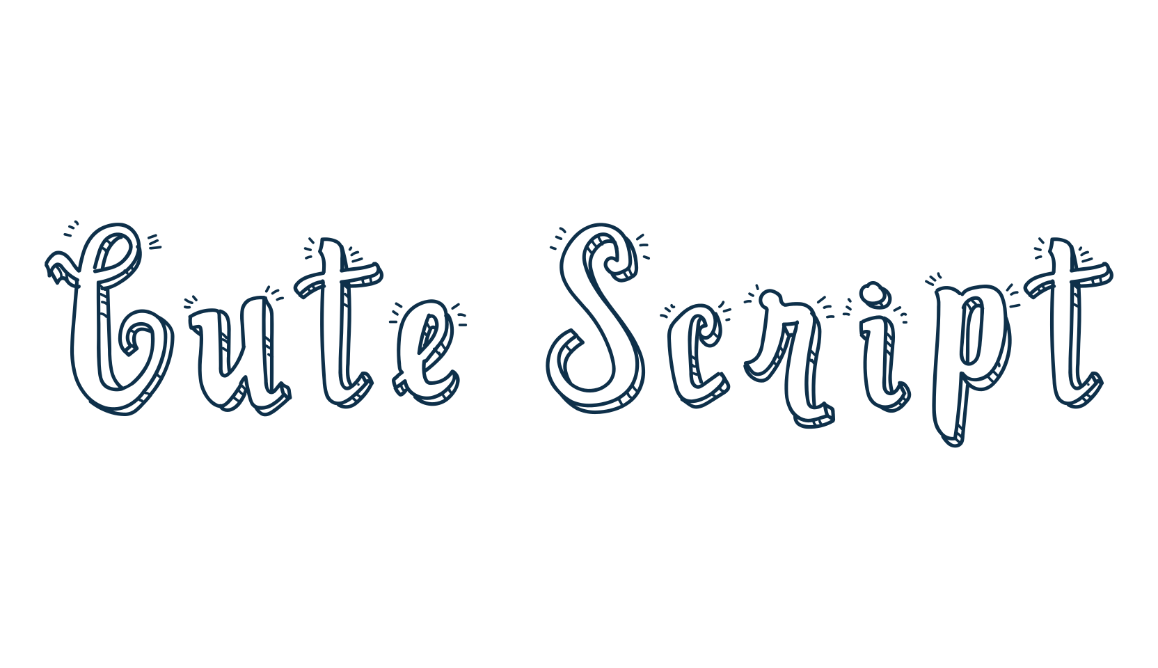 Cute Script, fancy cartoon decorative font preview