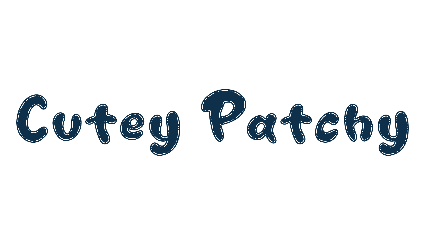 Cutey Patchy, cartoon font preview