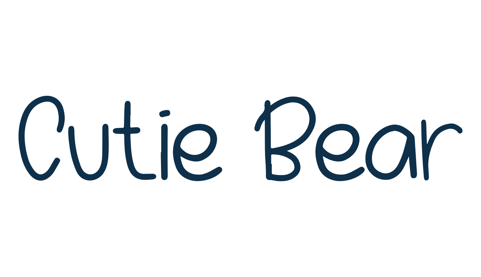 Cutie Bear, handwriting font preview