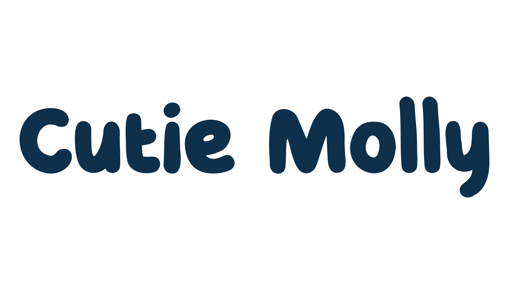 Cutie Molly, cartoon font preview