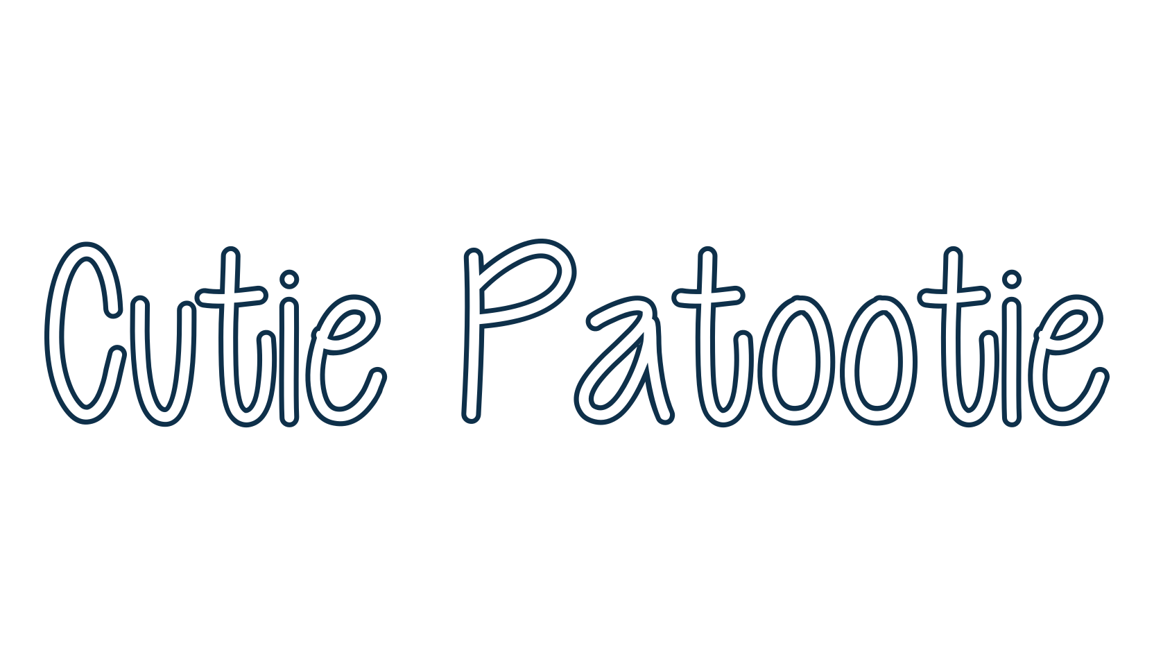 Cutie Patootie, script handwritten fancy decorative calligraphy font preview