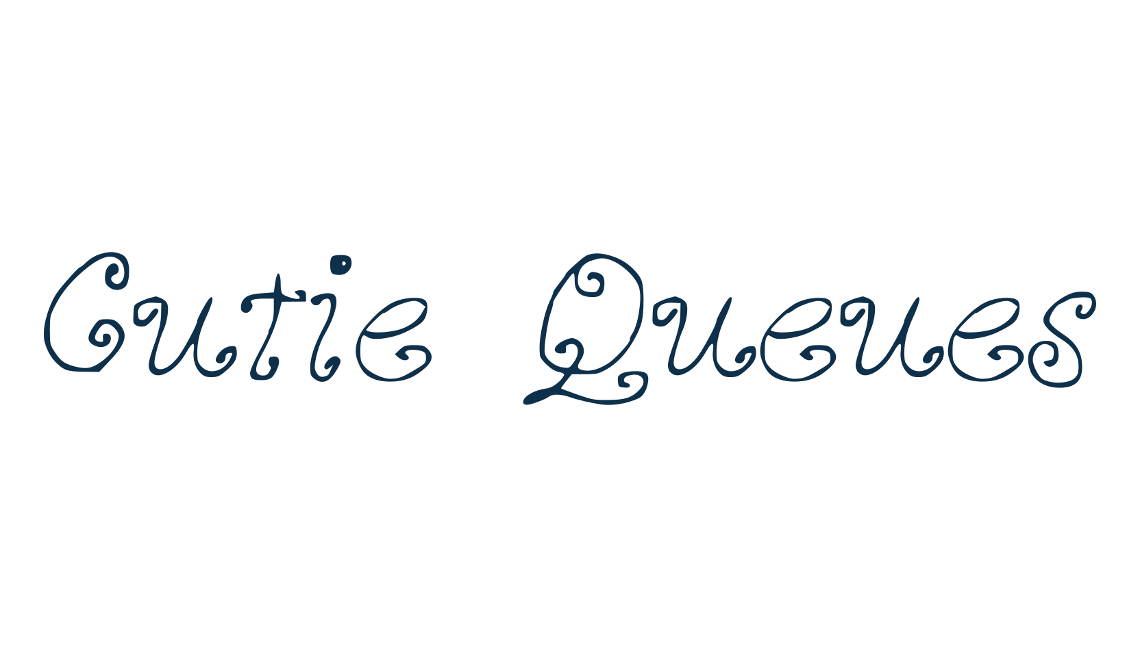 Cutie Queues, fancy curly decorative font preview