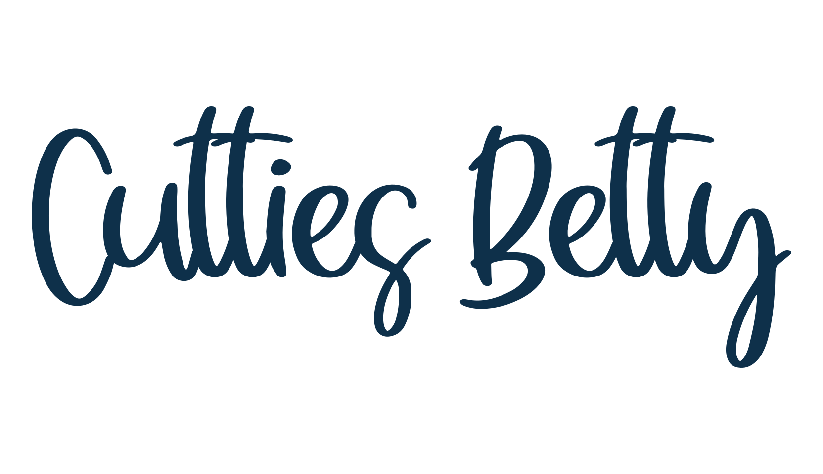 Cutties Betty, script handwritten fancy decorative calligraphy font preview