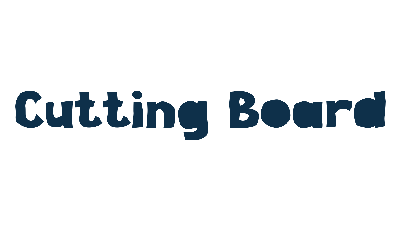 Cutting Board, cartoon font preview