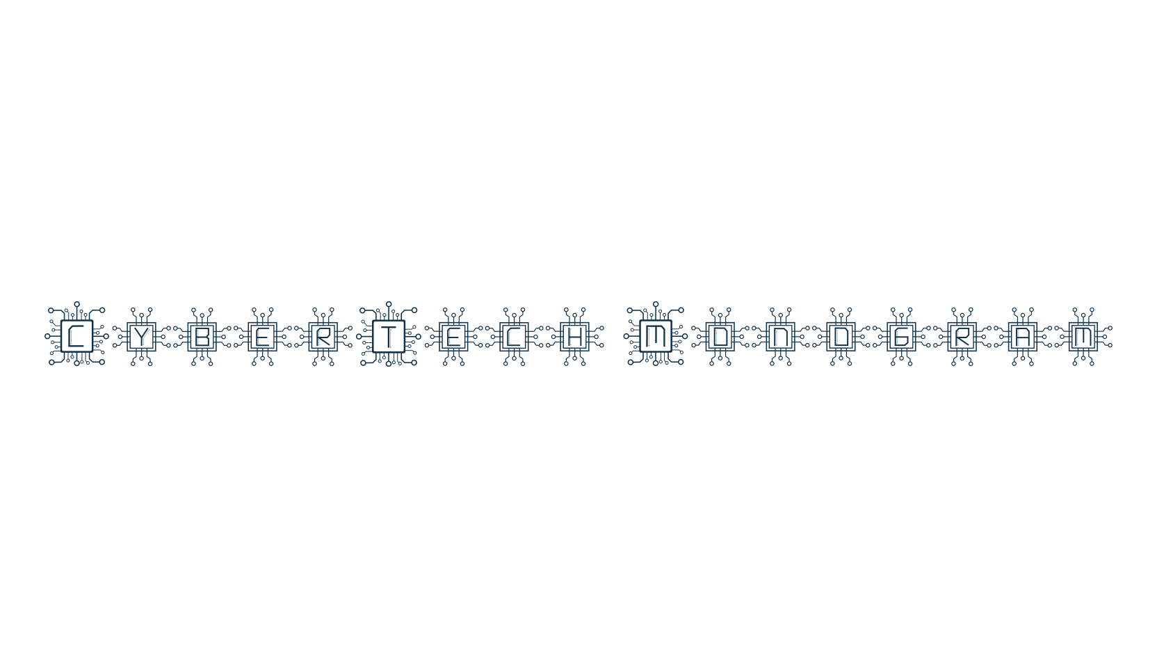 CyberTech Monogram, fancy decorative font preview