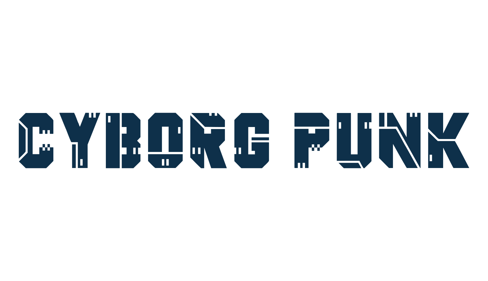 Cyborg Punk, sci-fi font preview