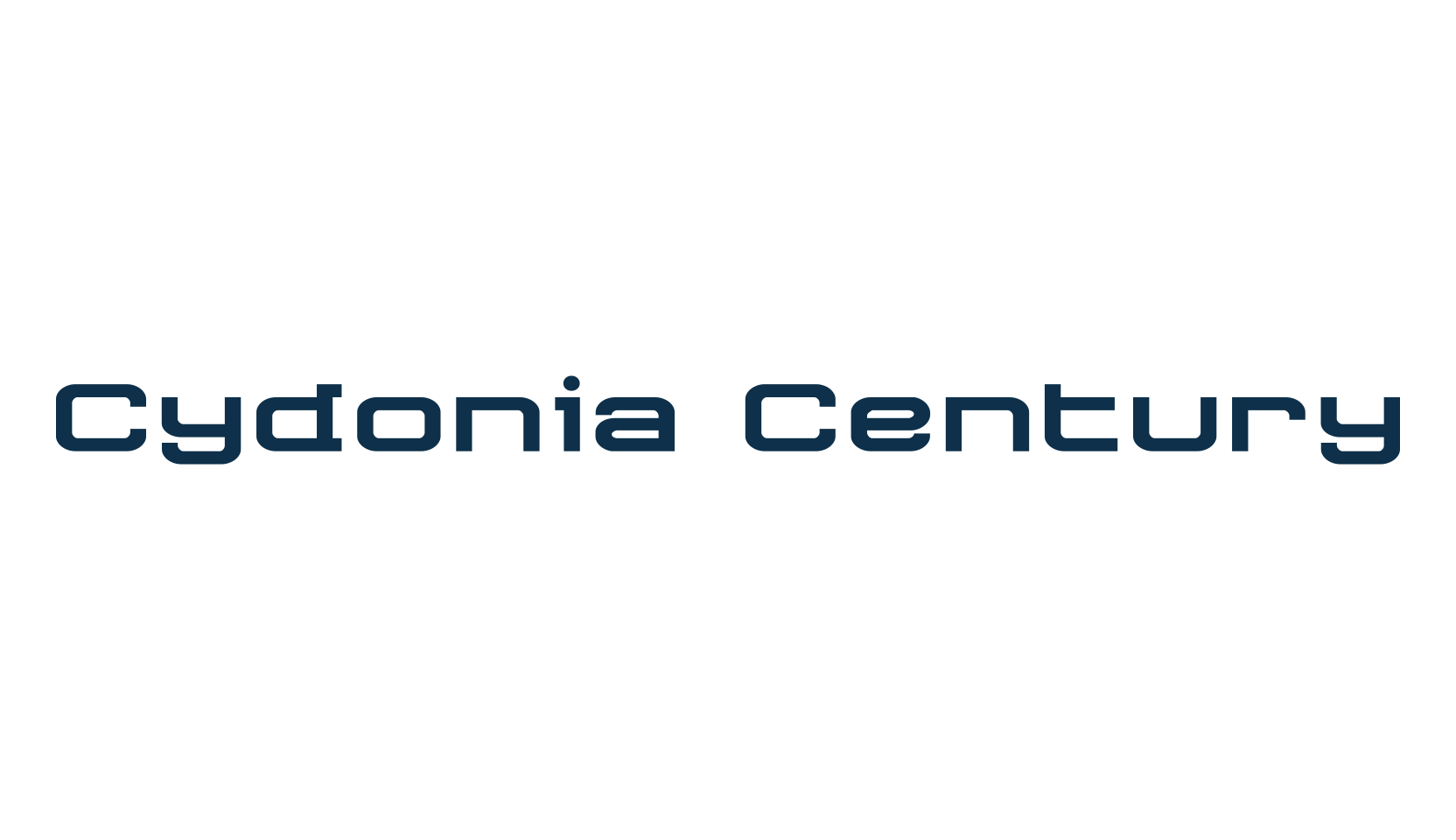 Cydonia Century, fancy various techno sci-fi font preview