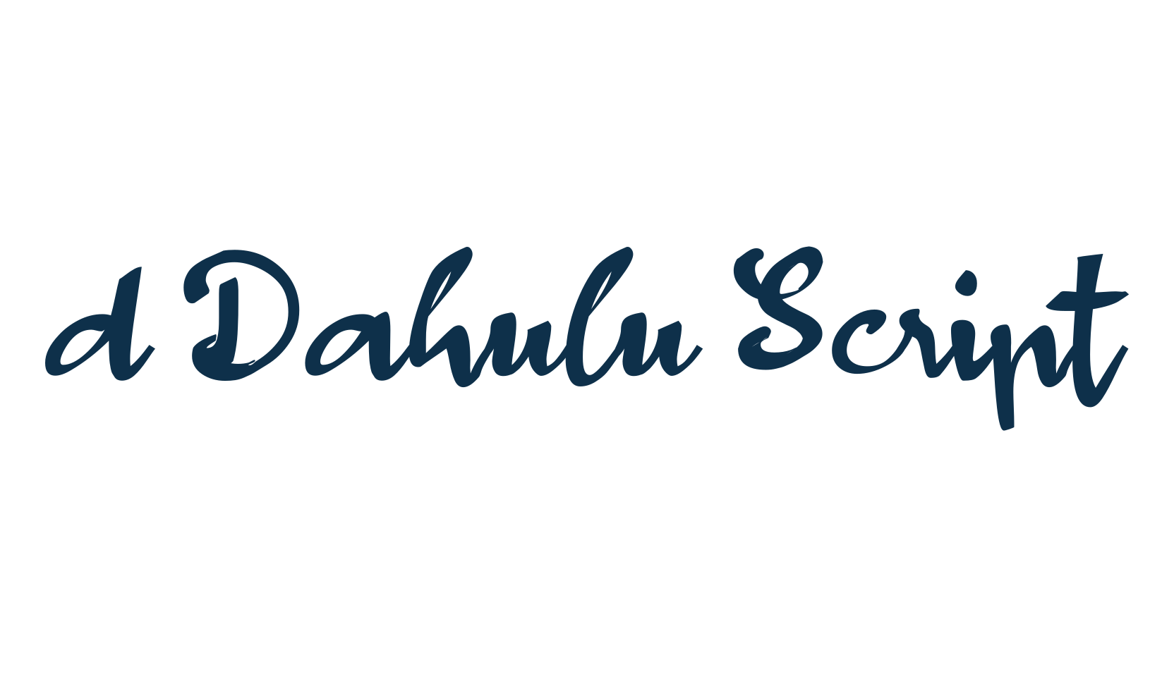 d Dahulu Script, brush font preview