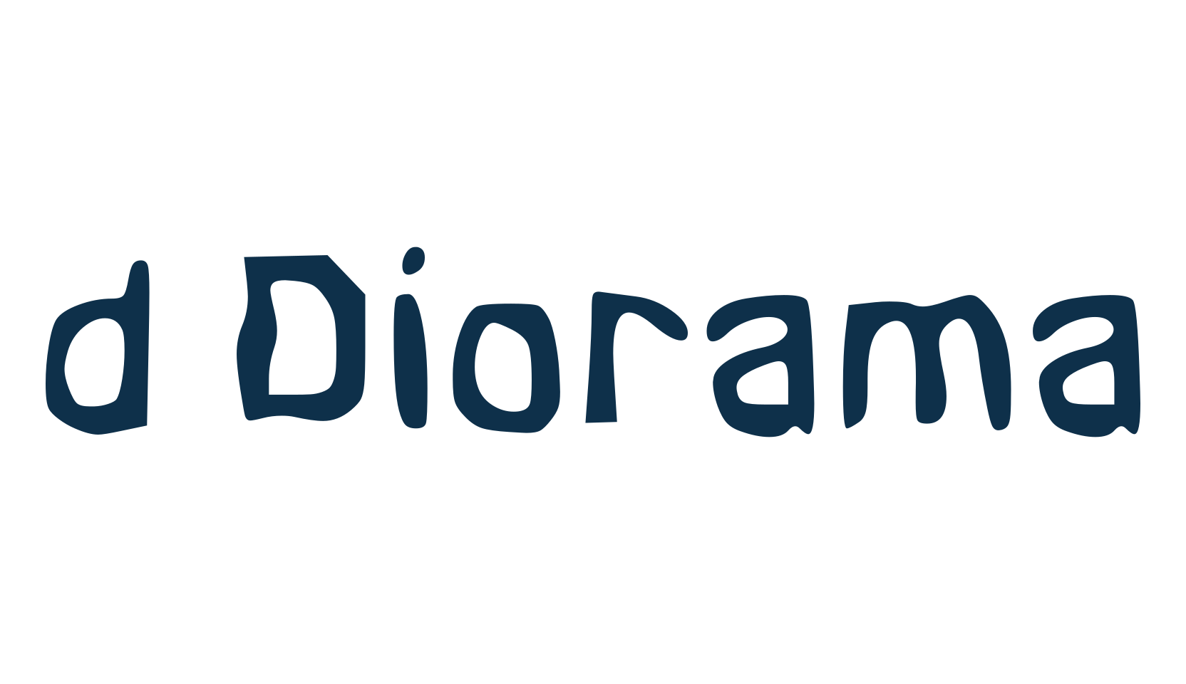 d Diorama, fancy distorted decorative font preview