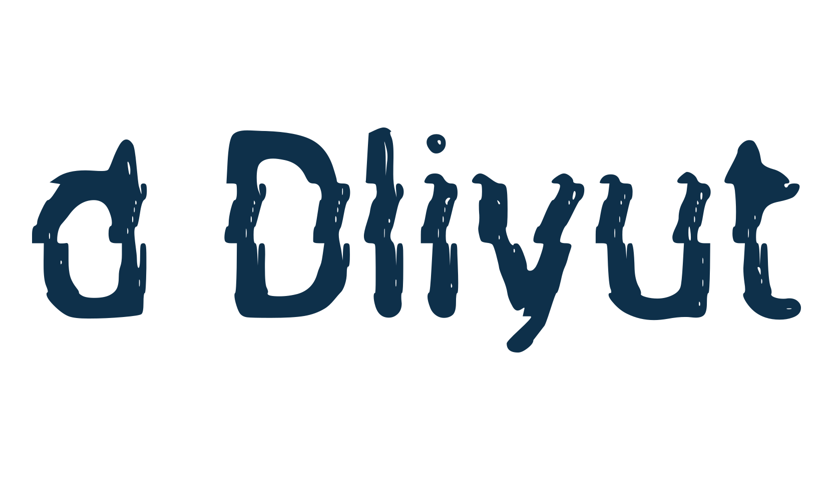d Dliyut, fancy distorted decorative font preview