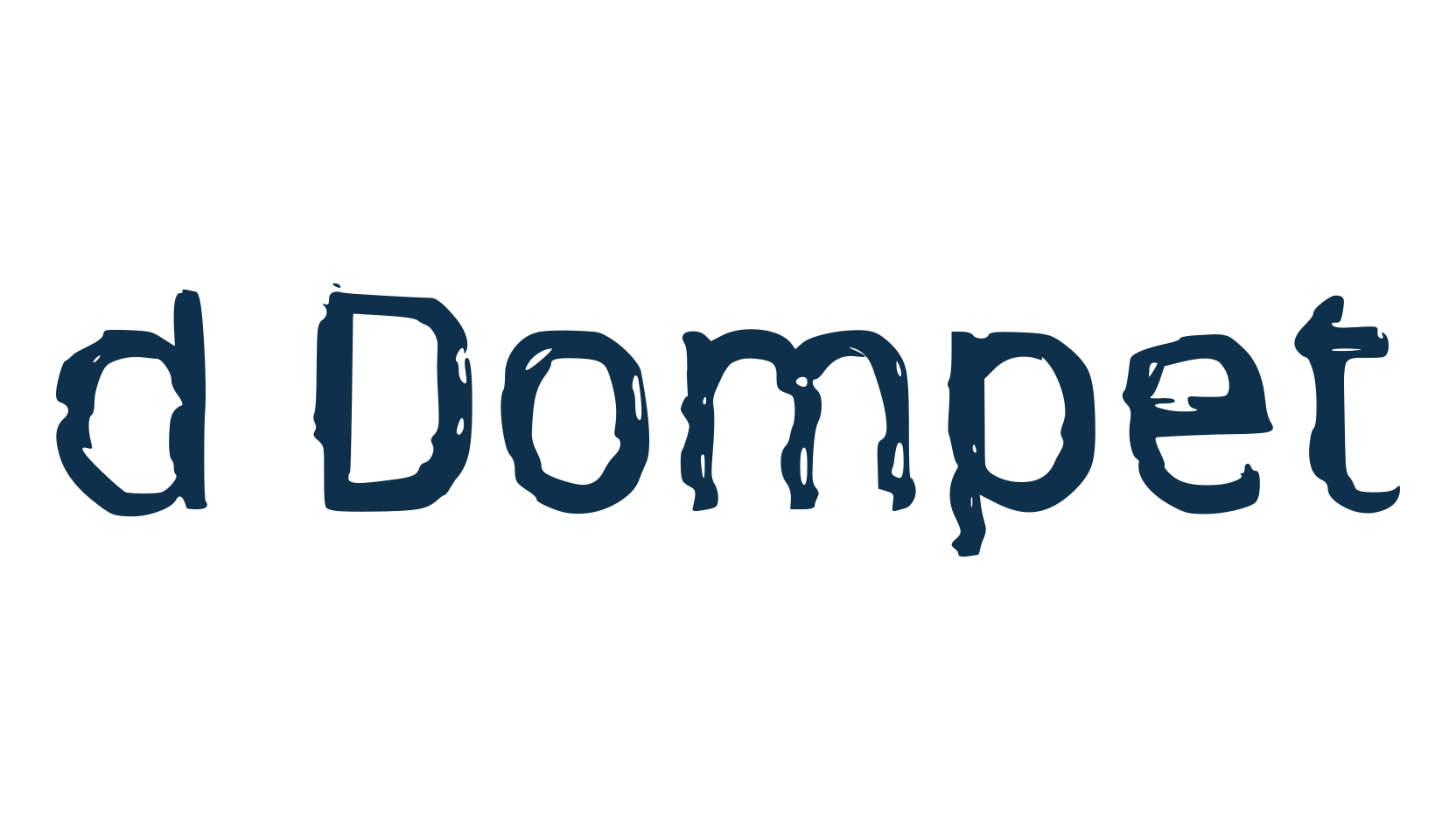d Dompet, fancy eroded decorative font preview