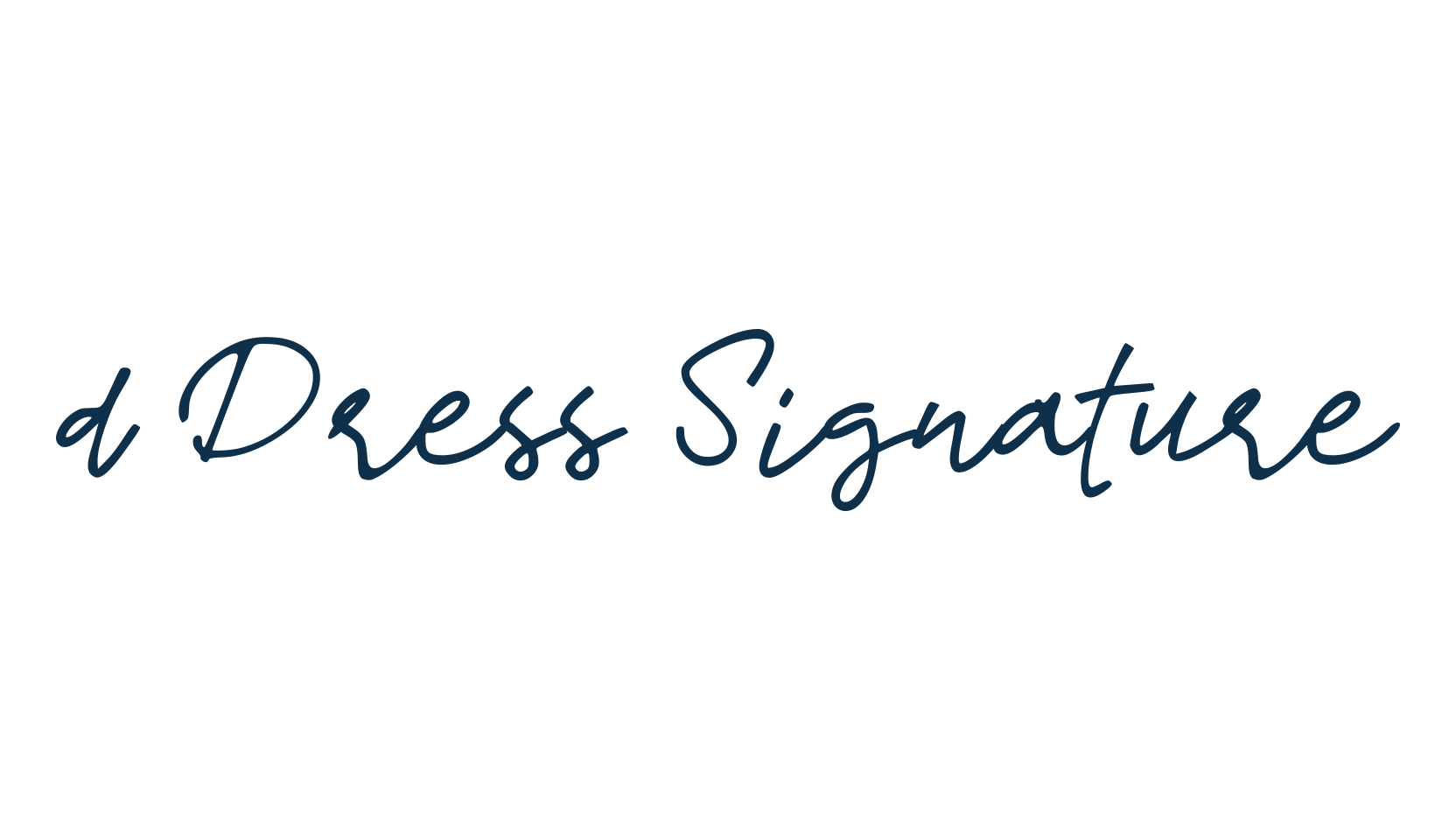 d Dress Signature, script handwritten fancy decorative calligraphy font preview