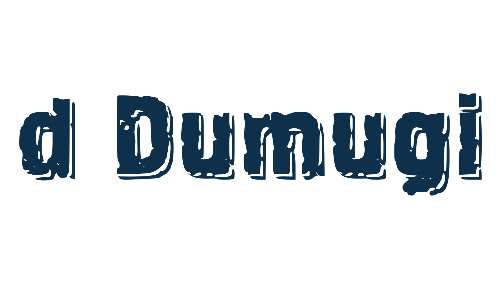 d Dumugi, fancy eroded decorative font preview