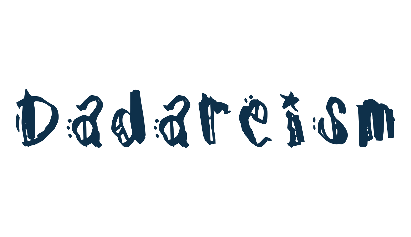 Dadareism, script trash fancy decorative calligraphy font preview