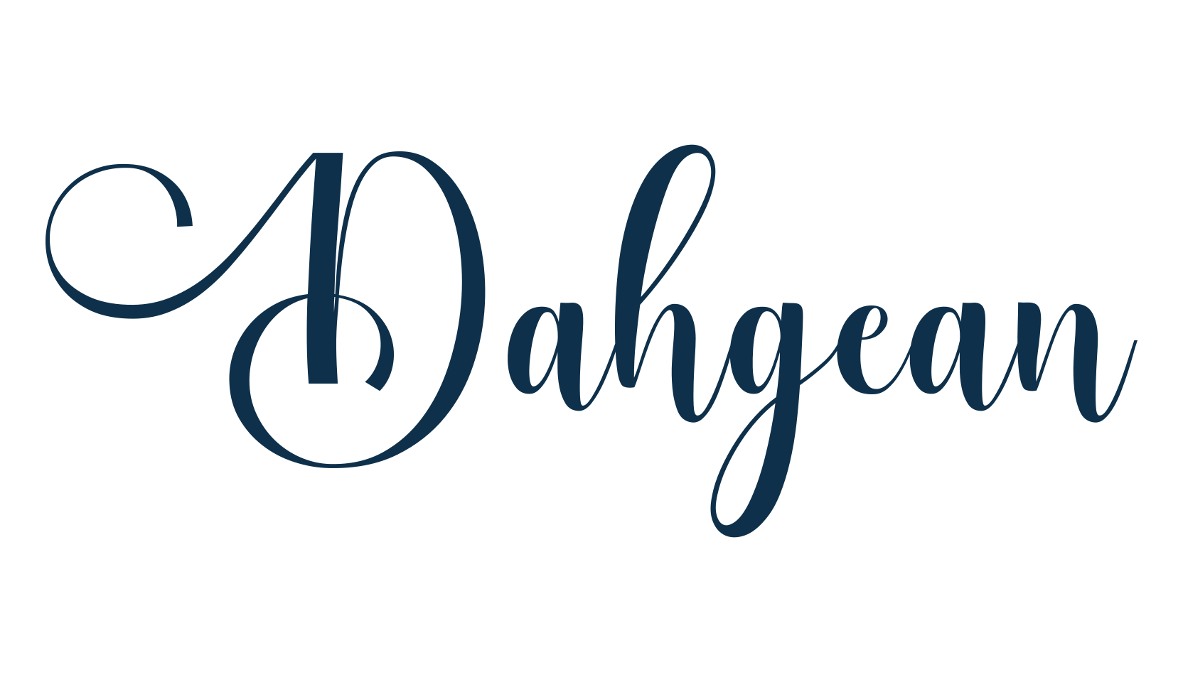 Dahgean, script calligraphy fancy decorative font preview