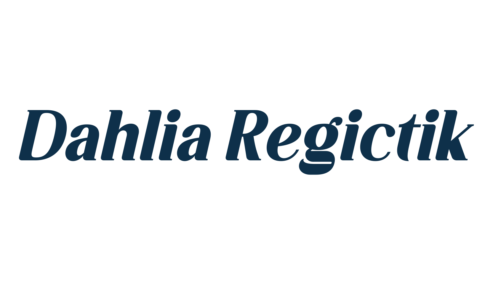 Dahlia Regictik, basic serif font preview