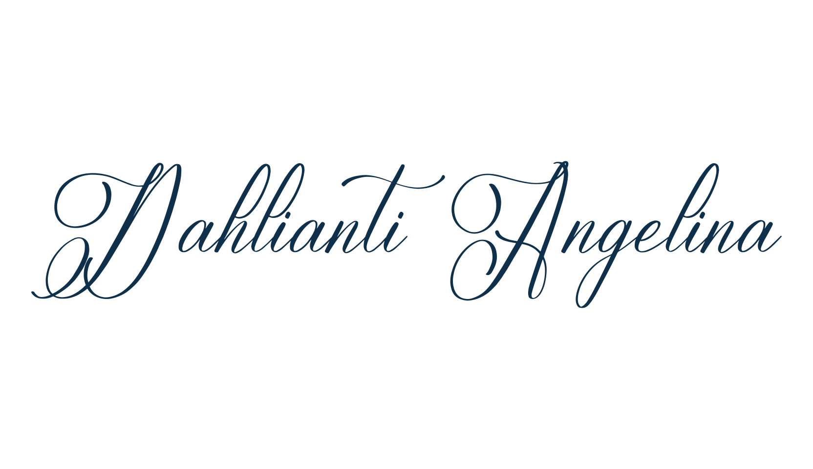 Dahlianti Angelina, calligraphy font preview