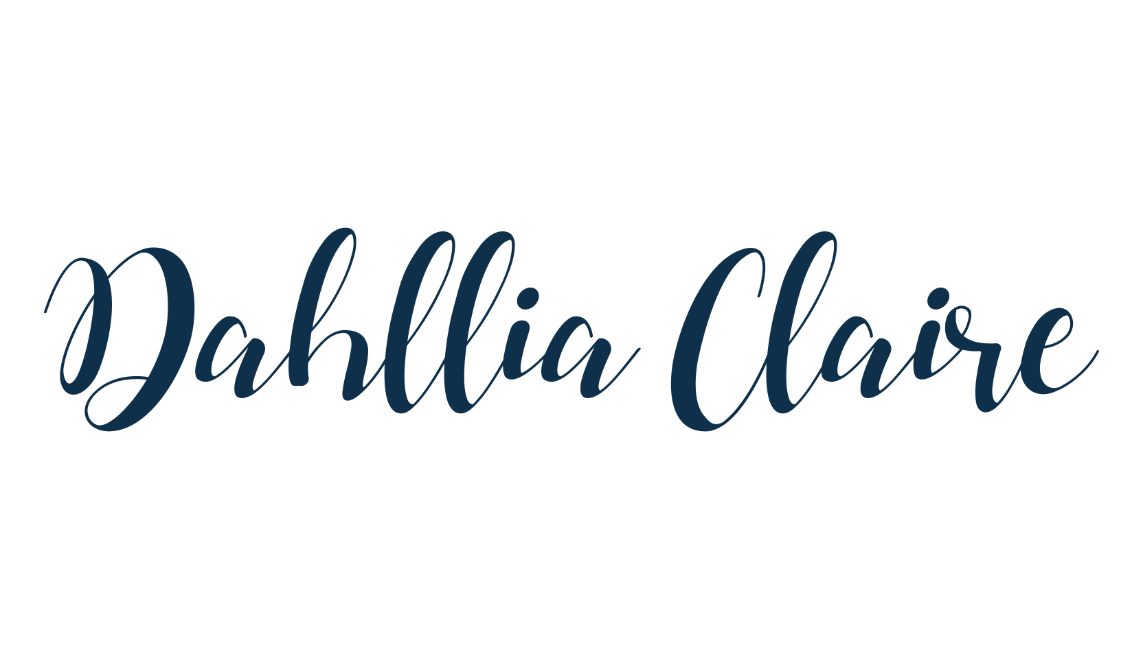 Dahllia Claire, script calligraphy fancy decorative font preview