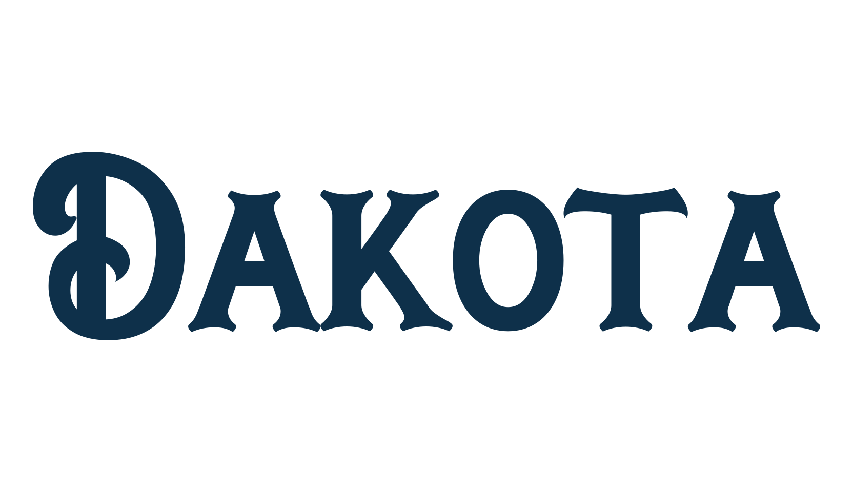 Dakota, fancy retro decorative font preview