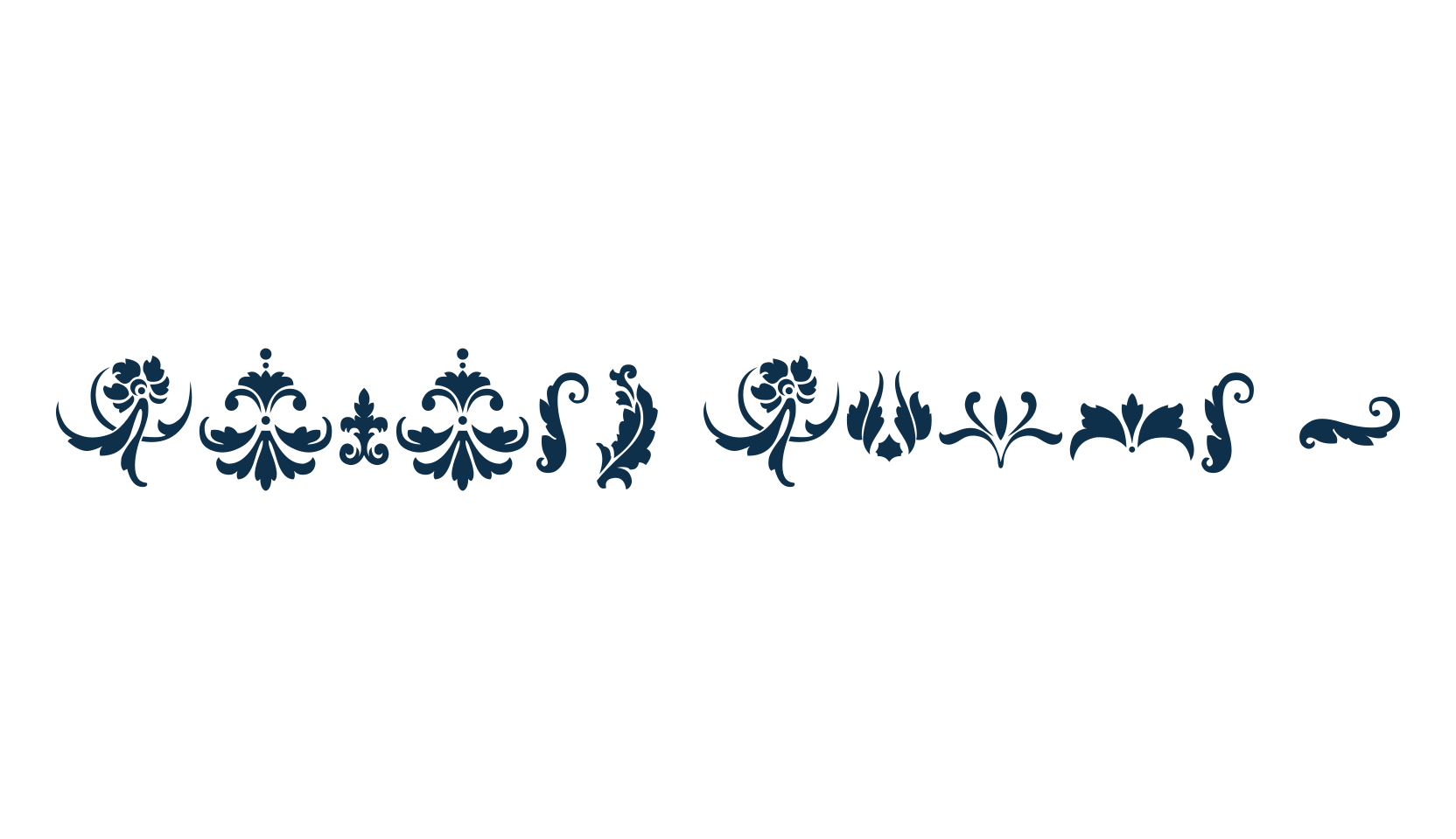 Damask Dings 1, fancy decorative font preview