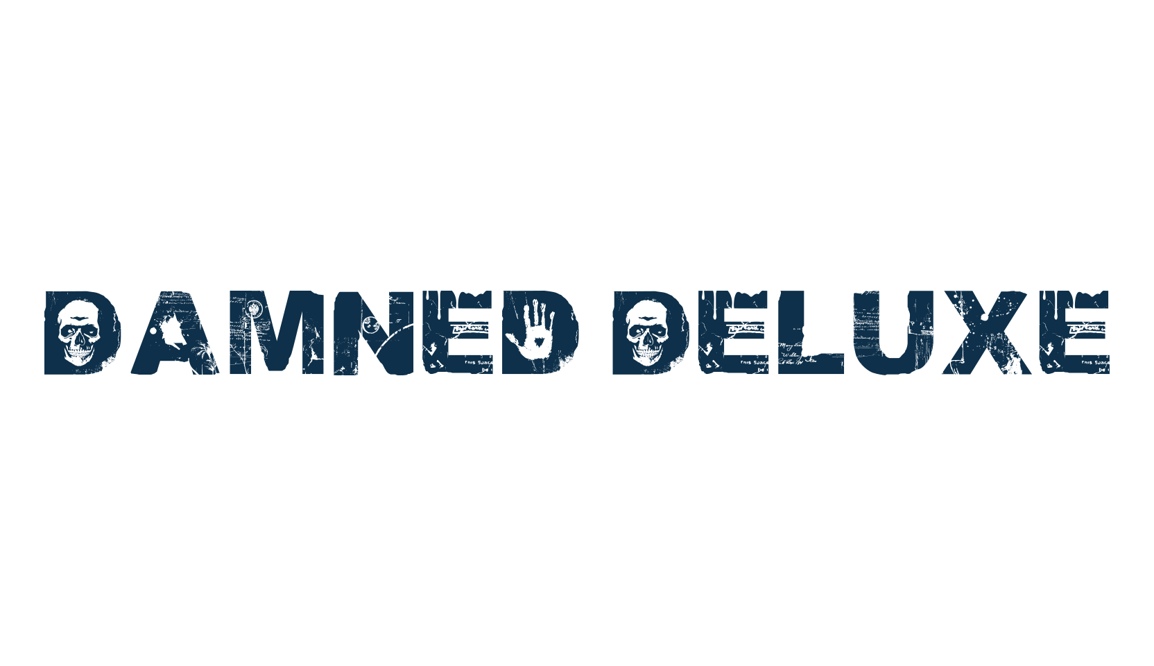 Damned Deluxe, fancy destroy decorative font preview