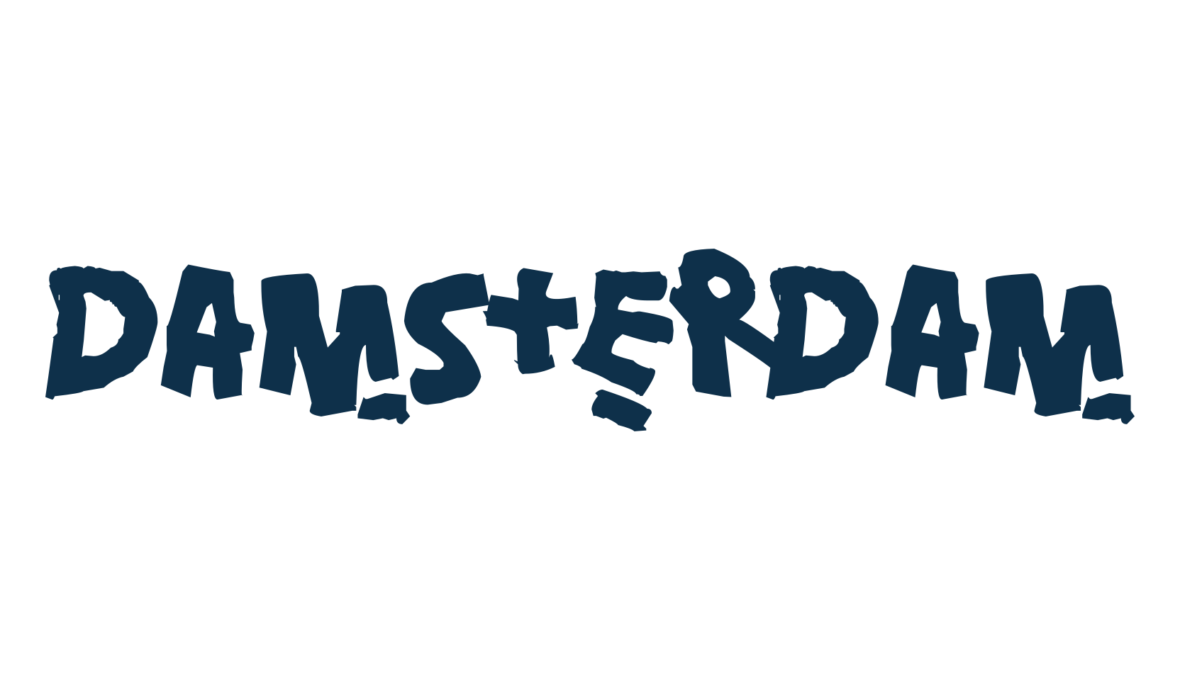 Damsterdam, fancy distorted decorative font preview