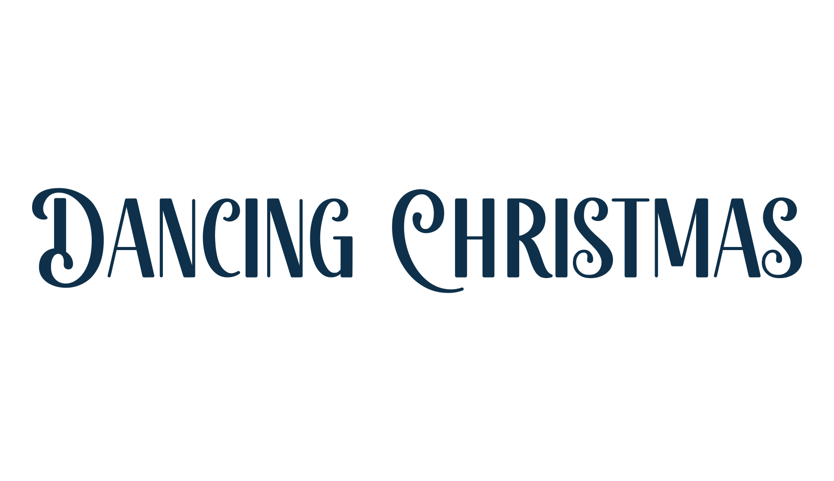 Dancing Christmas, fancy decorative font preview