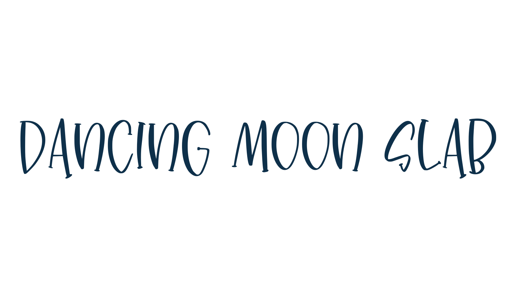 Dancing Moon Slab, fancy various decorative script calligraphy font preview