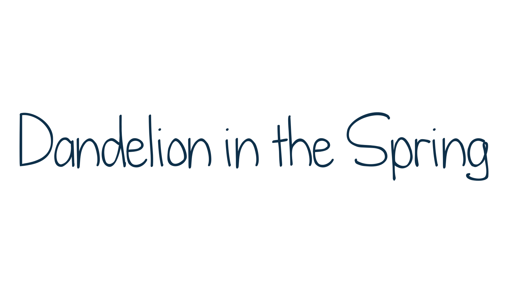 Dandelion in the Spring, handwriting font preview