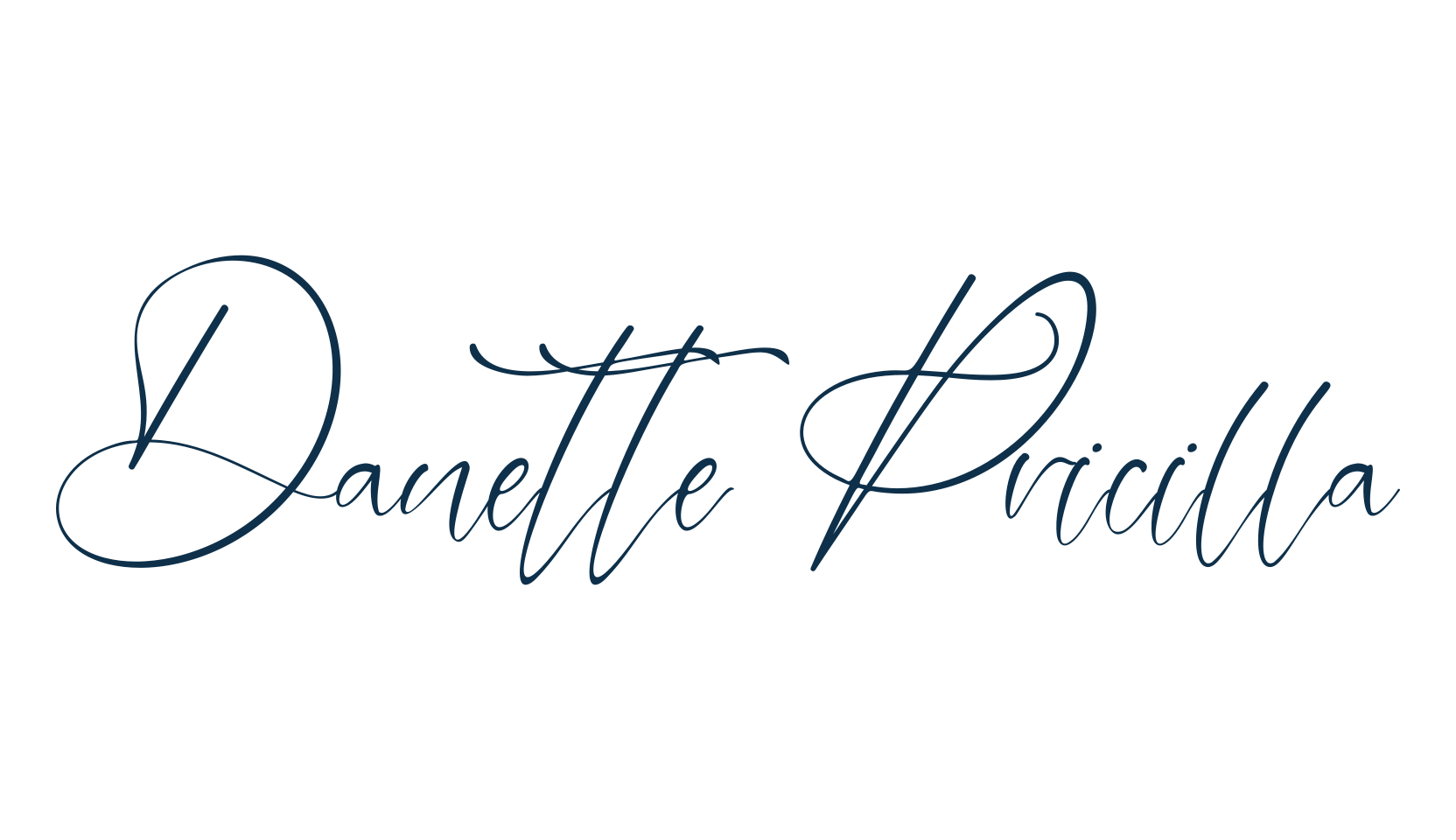 Danette Pricilla, script handwritten fancy decorative calligraphy font preview