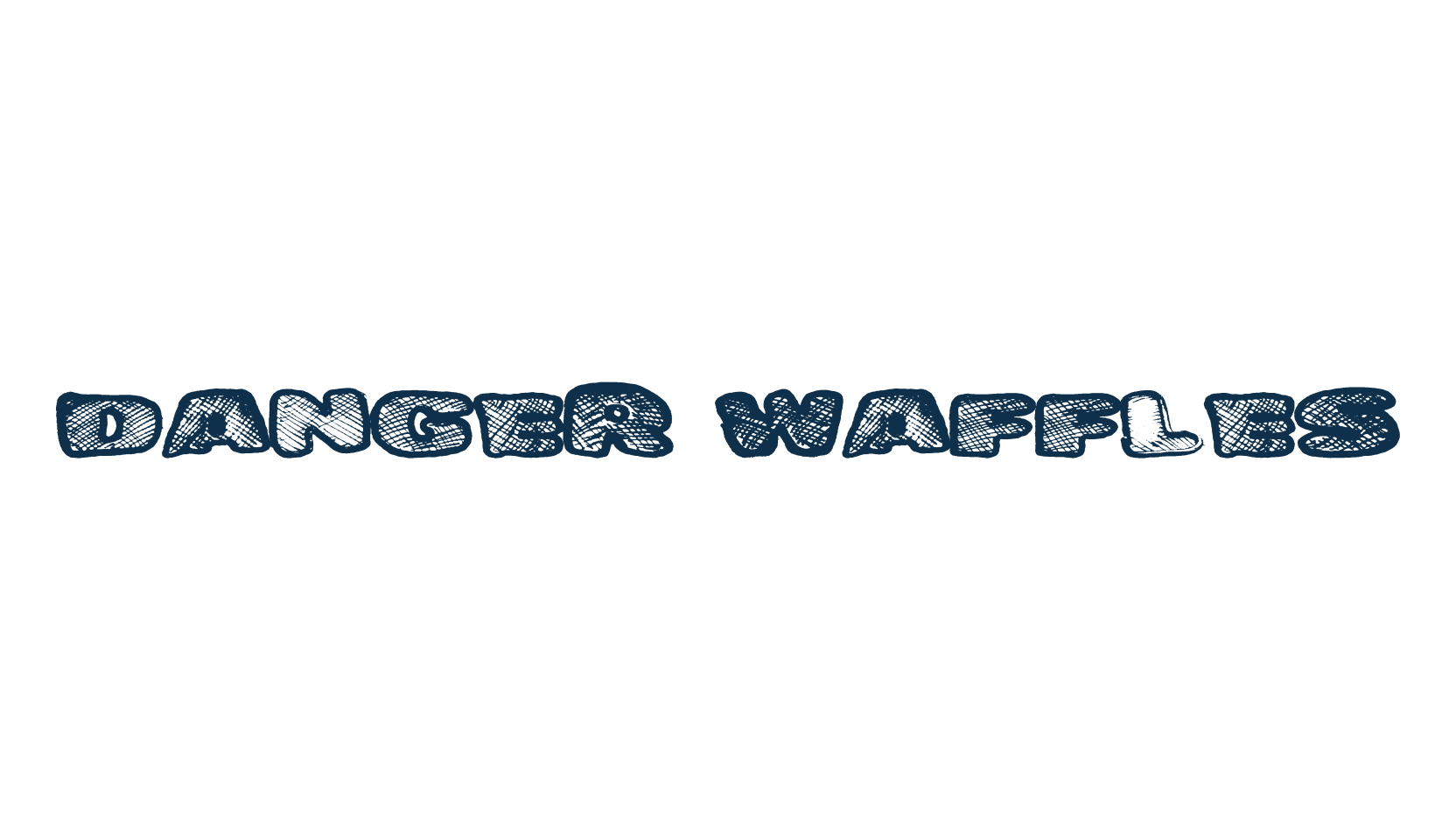 Danger Waffles, fancy various decorative font preview