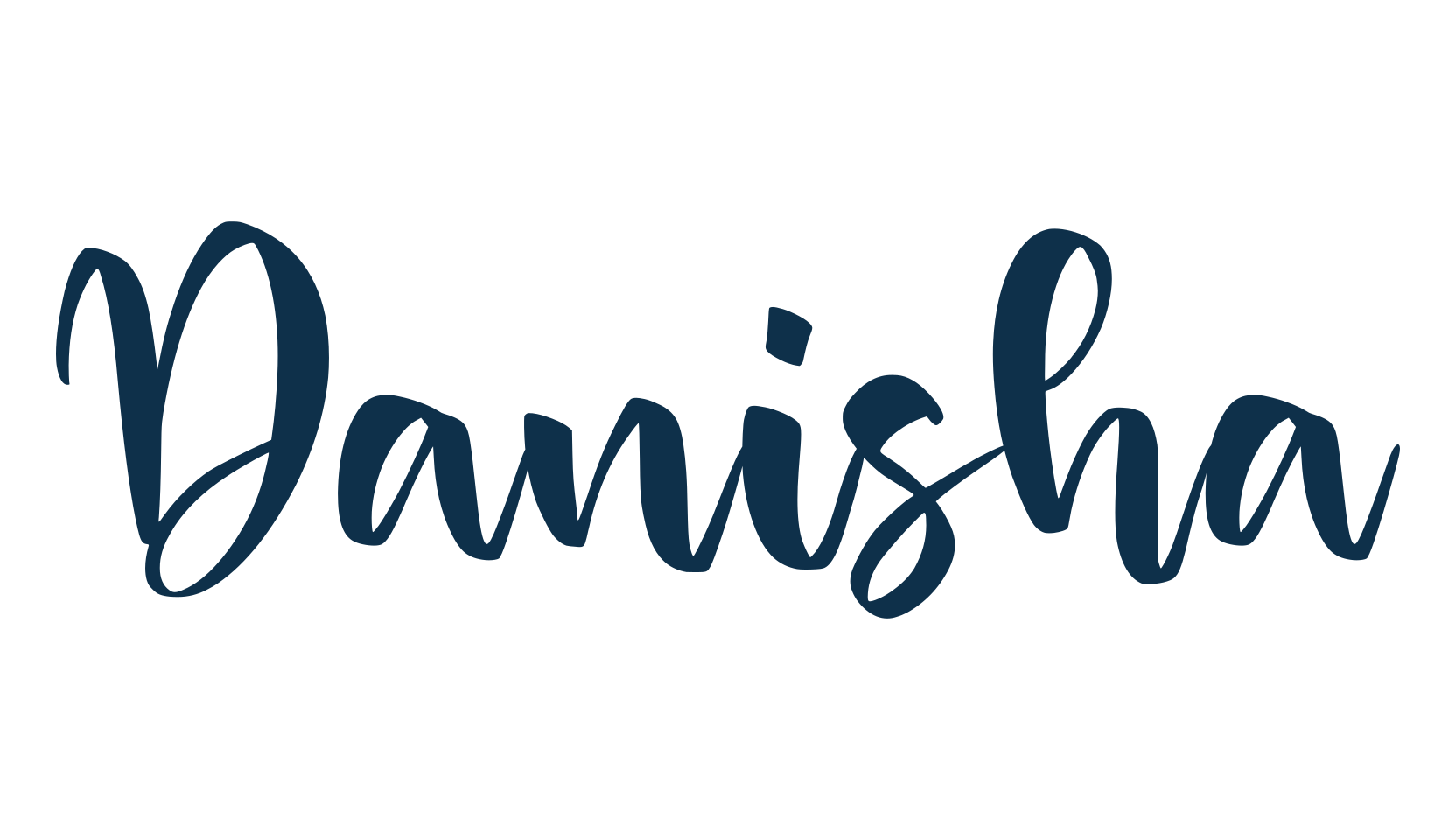 Danisha, handwriting font preview