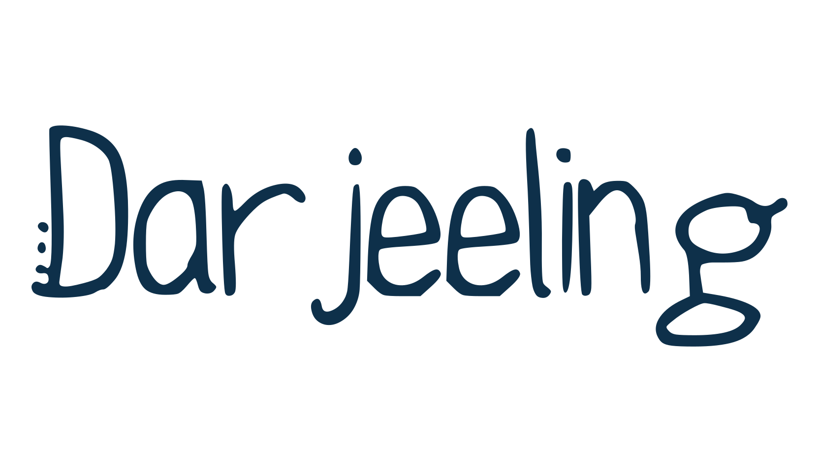 Darjeeling, fancy cartoon decorative font preview