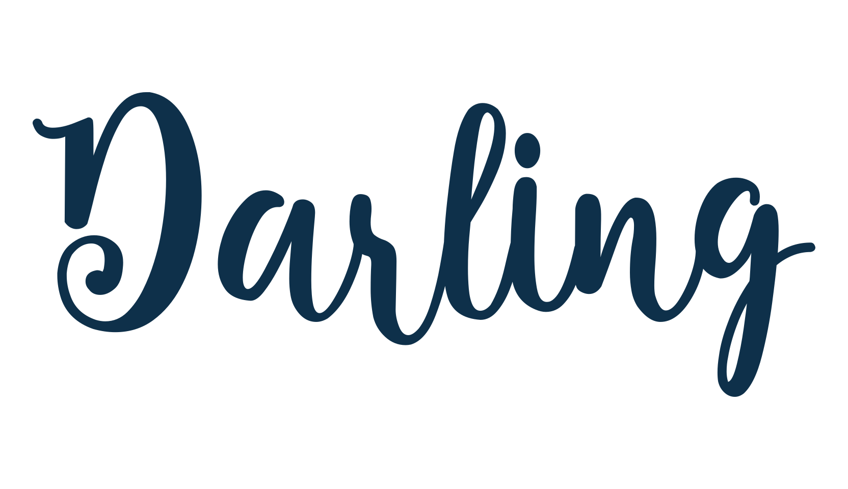 Darling, fancy curly decorative font preview