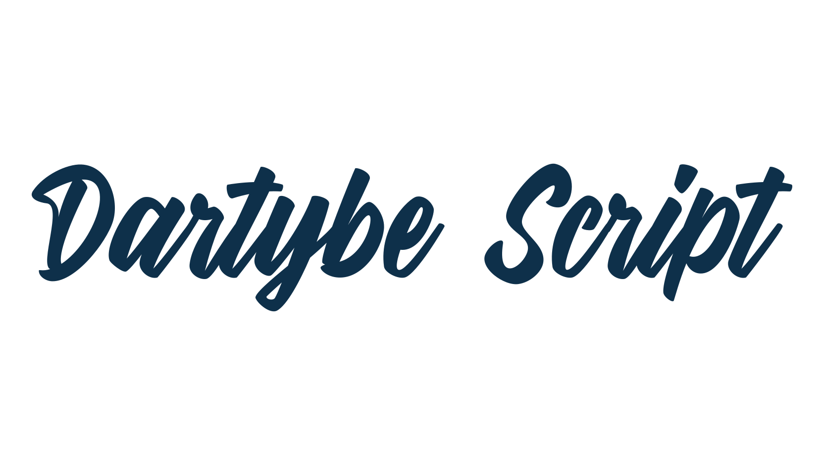 Dartybe Script, fancy various decorative script calligraphy font preview
