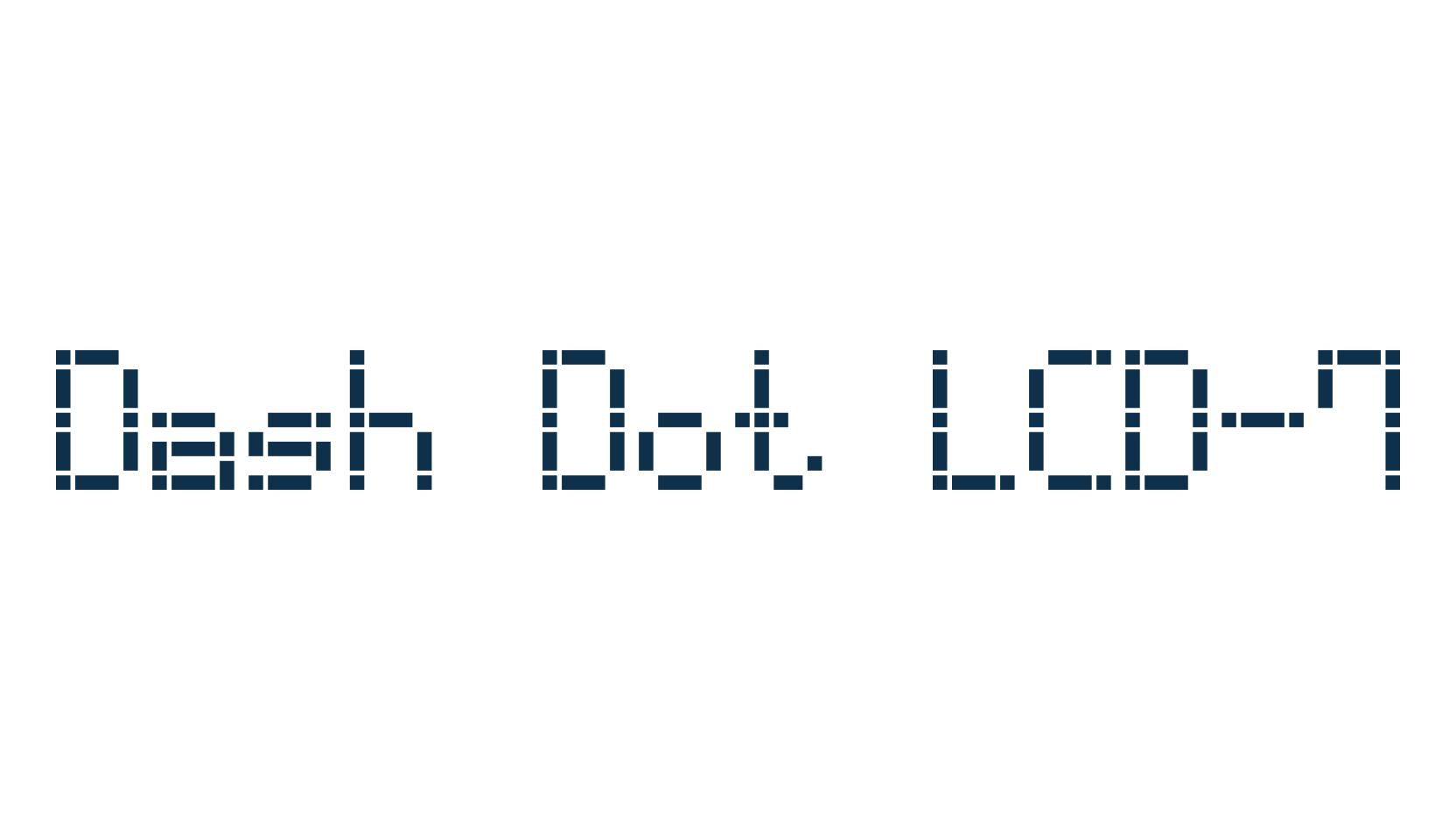 Dash Dot LCD-7, techno lcd sci-fi font preview