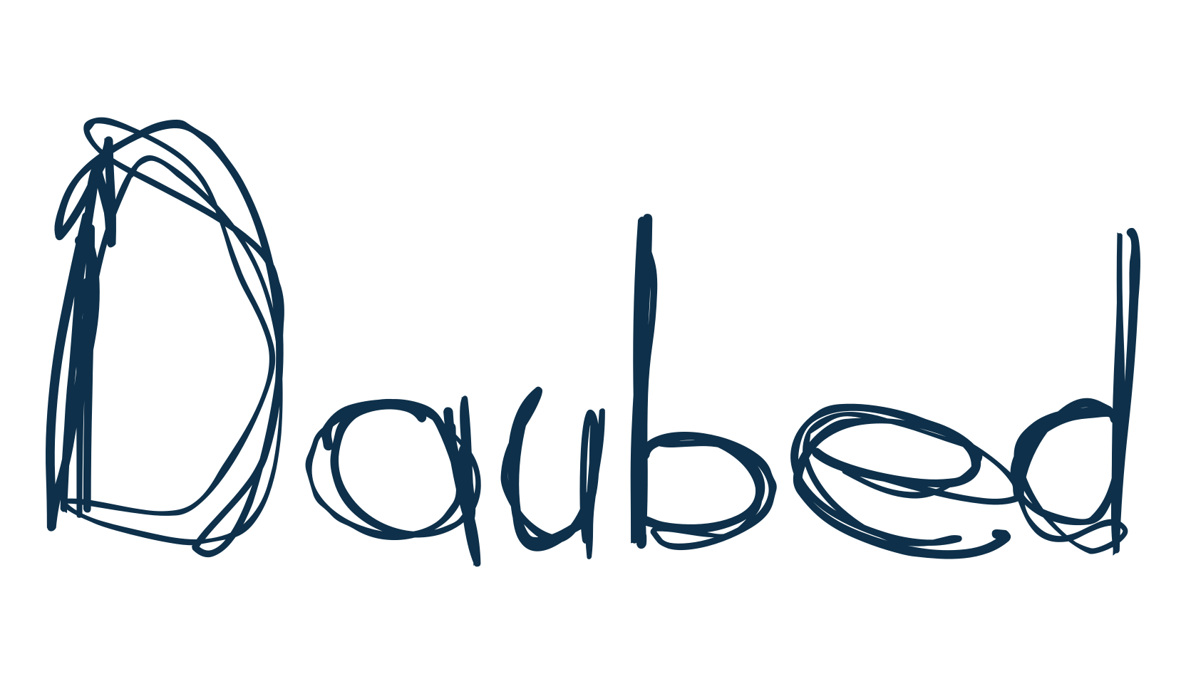Daubed, script trash fancy decorative calligraphy font preview