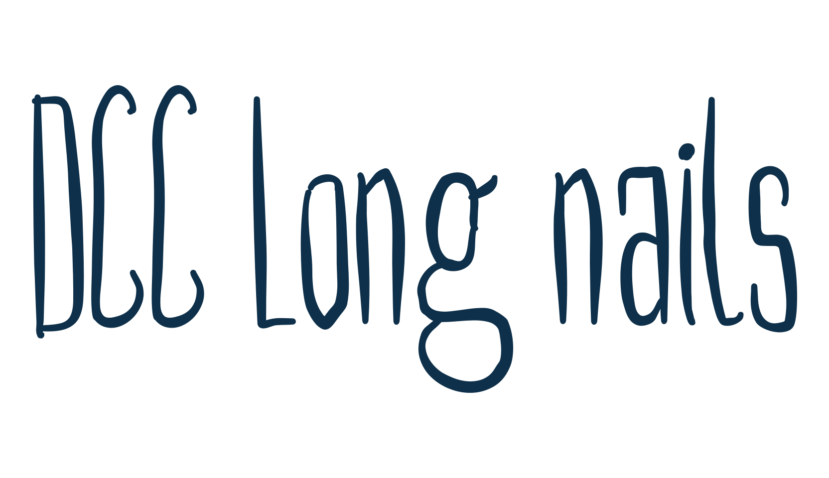 DCC Long nails, various font preview