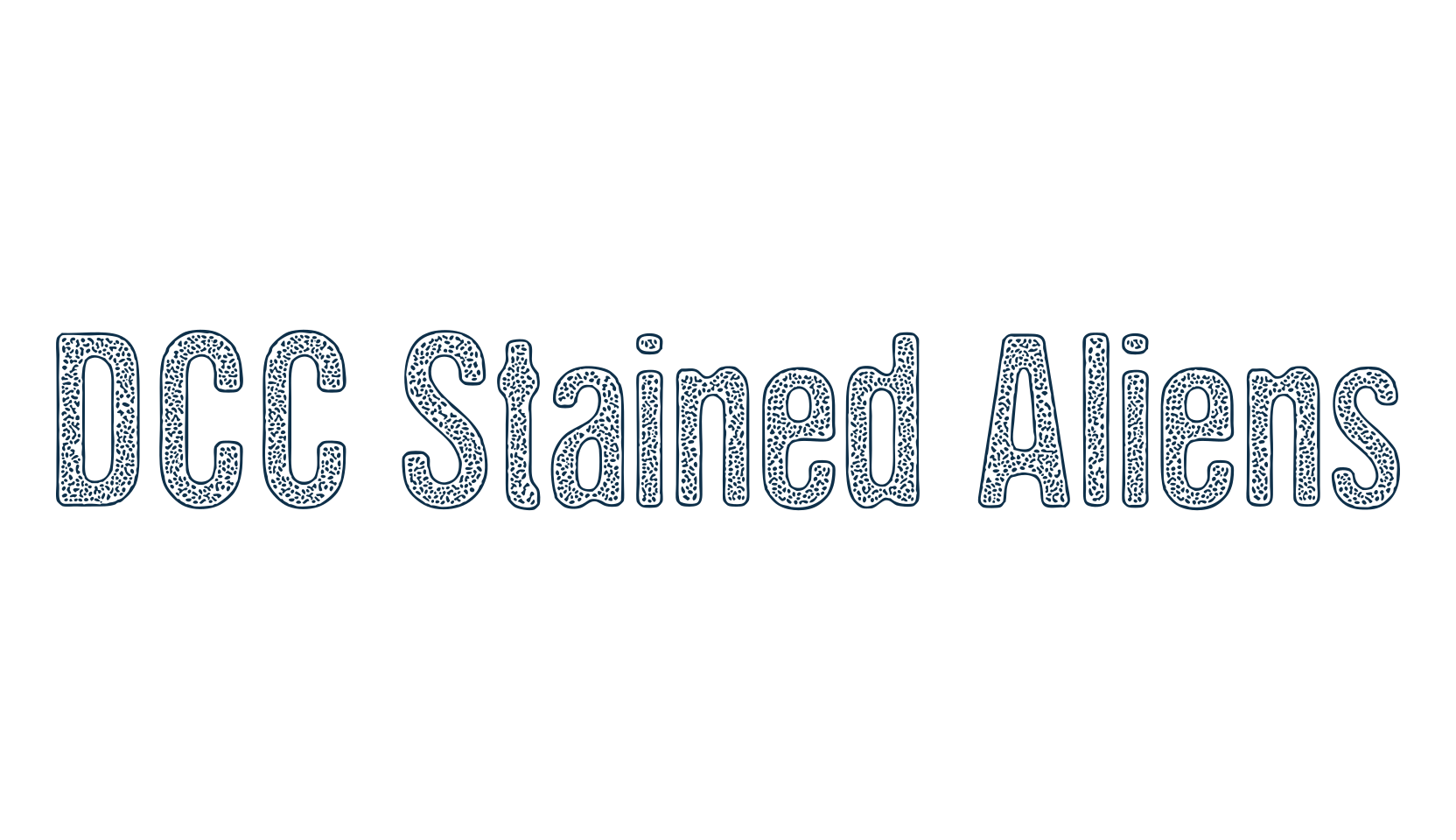 DCC Stained Aliens, fancy eroded decorative font preview