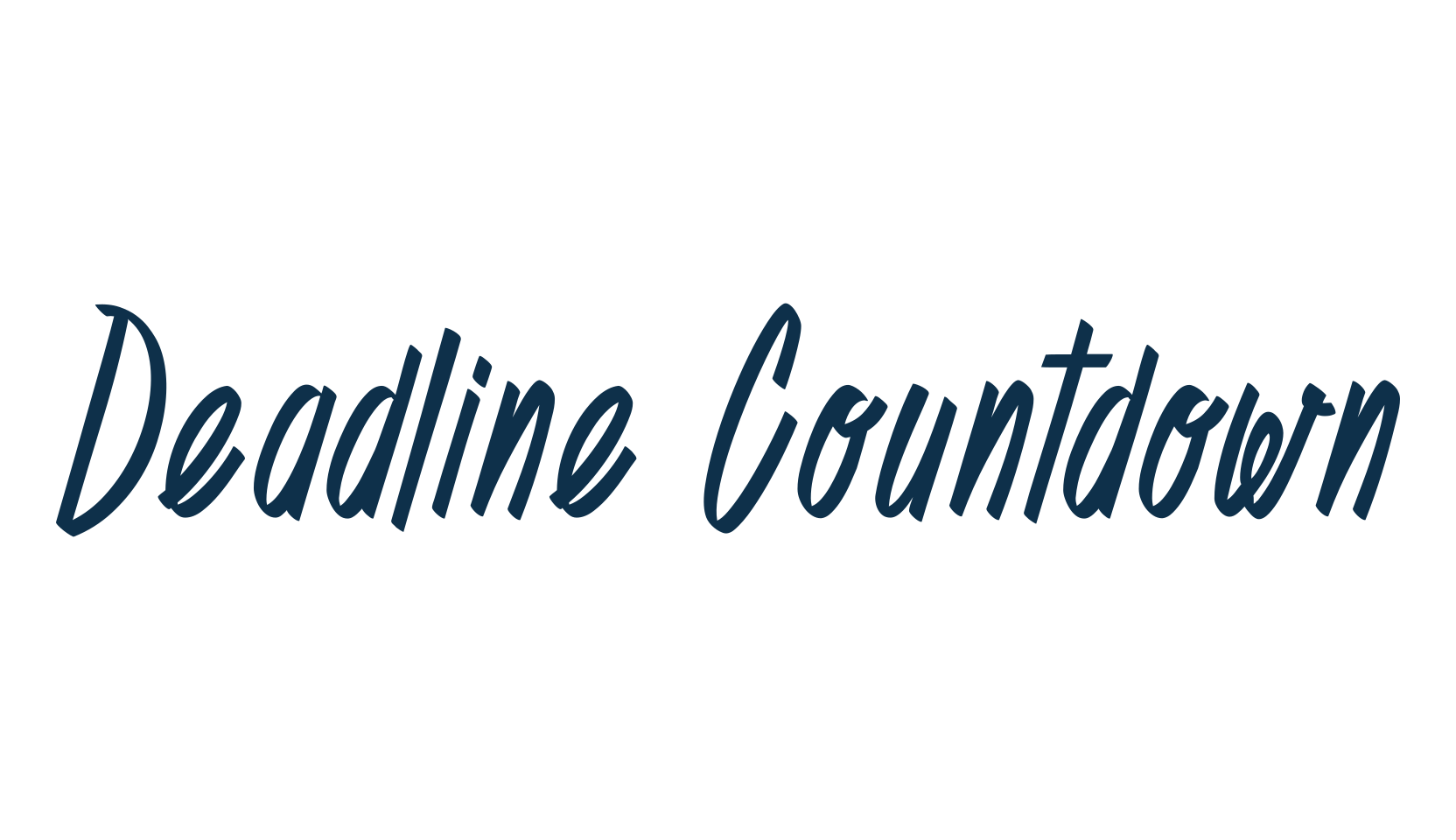 Deadline Countdown, script handwritten fancy decorative calligraphy font preview