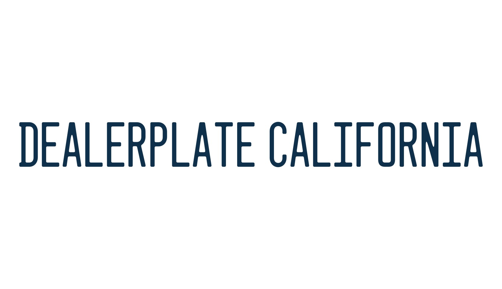 Dealerplate California, basic fixed width font preview