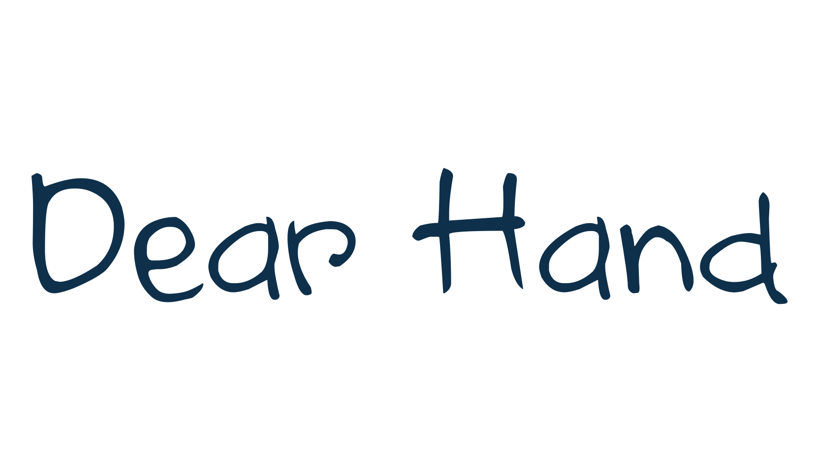 Dear Hand, script handwritten fancy decorative calligraphy font preview