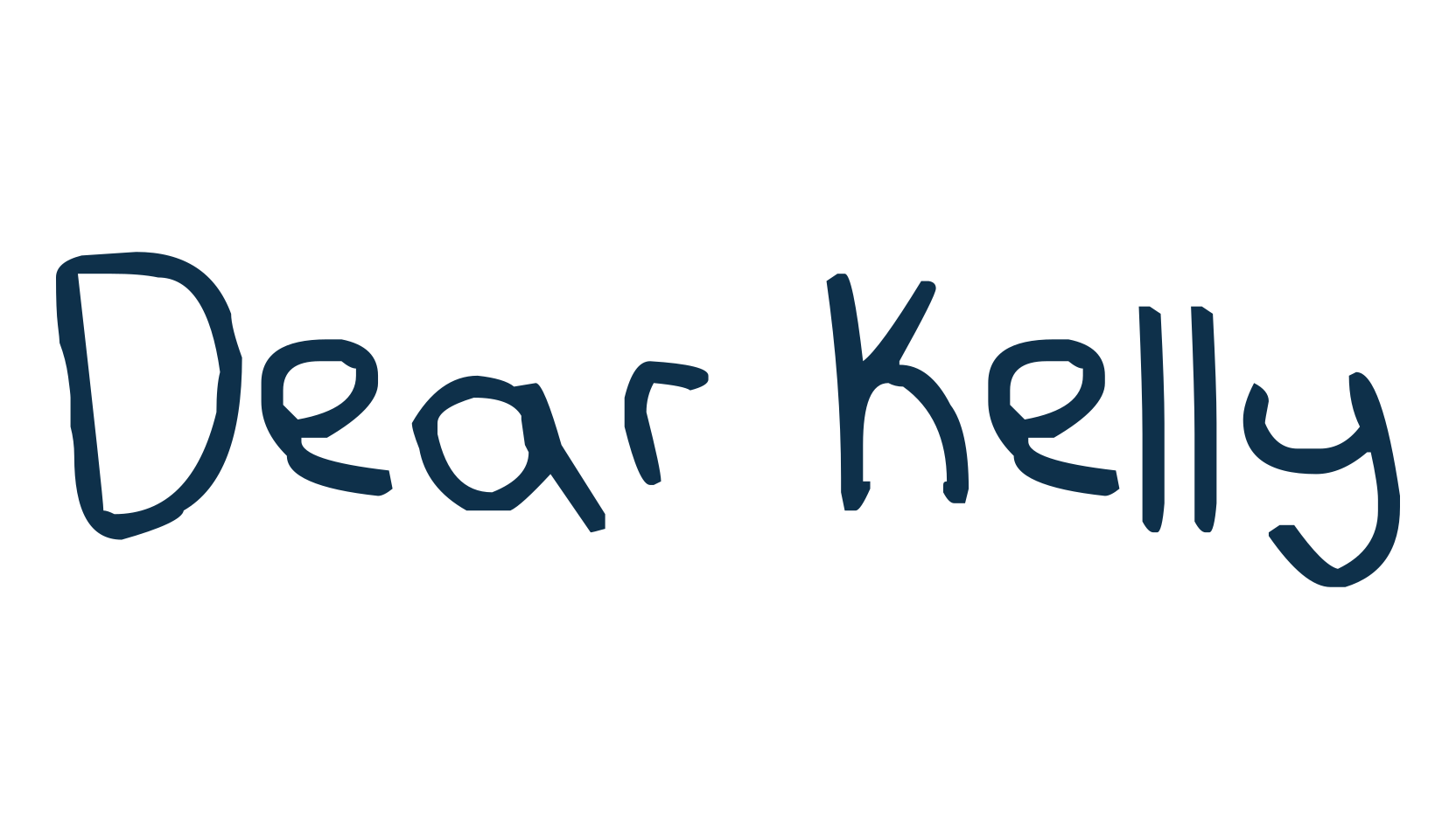 Dear Kelly, script handwritten fancy decorative calligraphy font preview