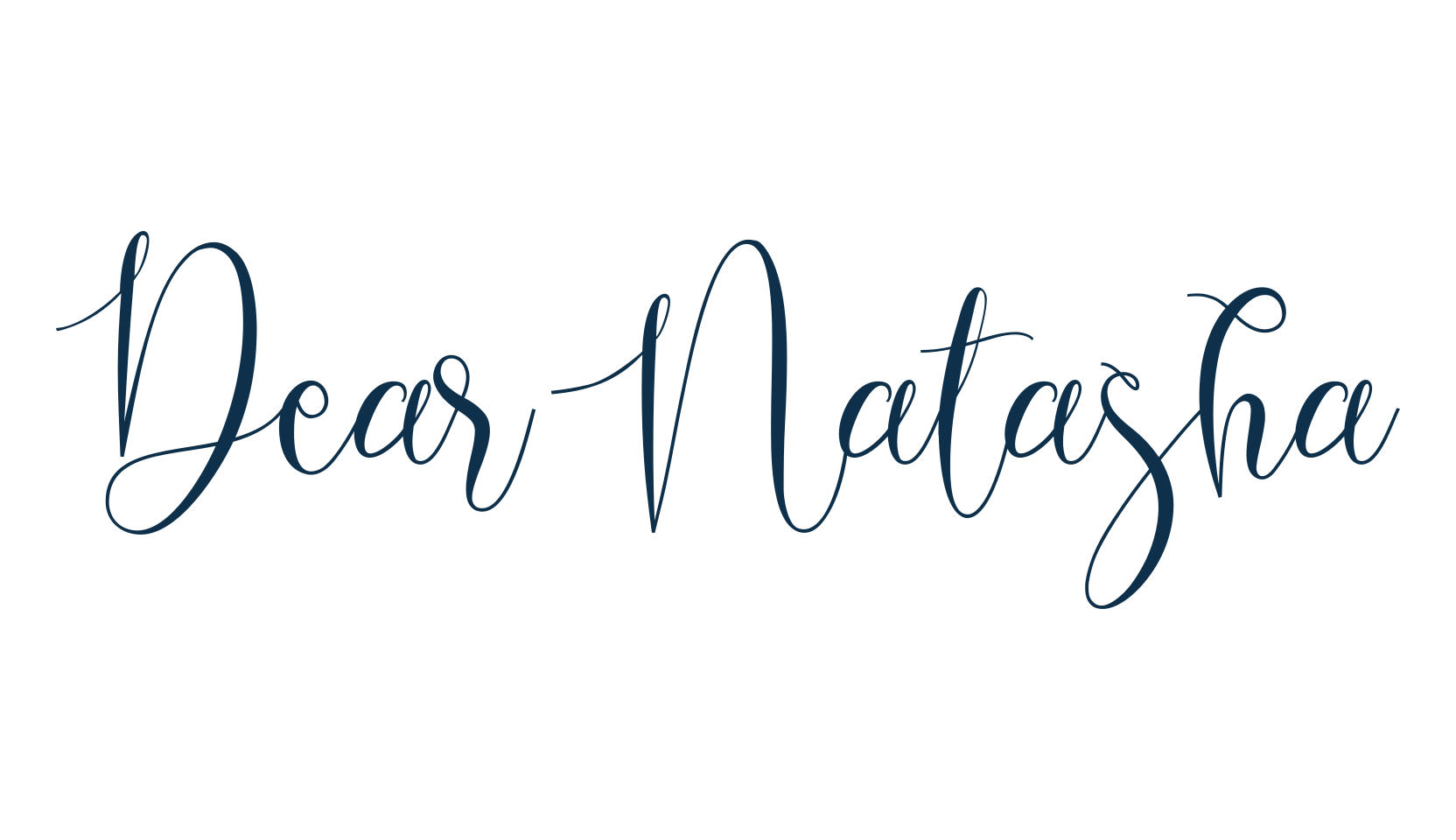 Dear Natasha, script calligraphy fancy decorative font preview