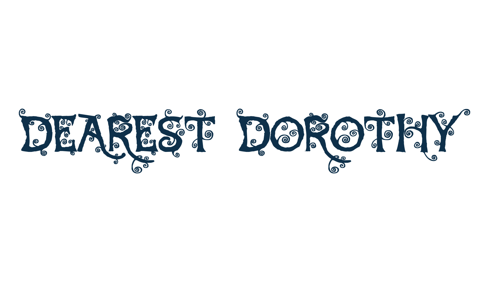 Dearest Dorothy, fancy curly decorative font preview