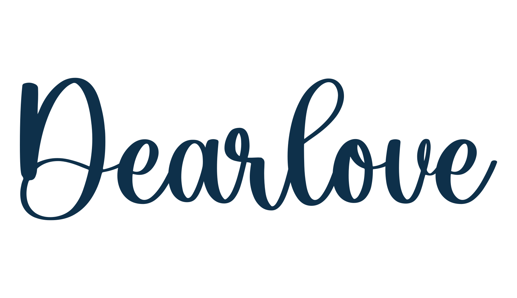 Dearlove, calligraphy font preview