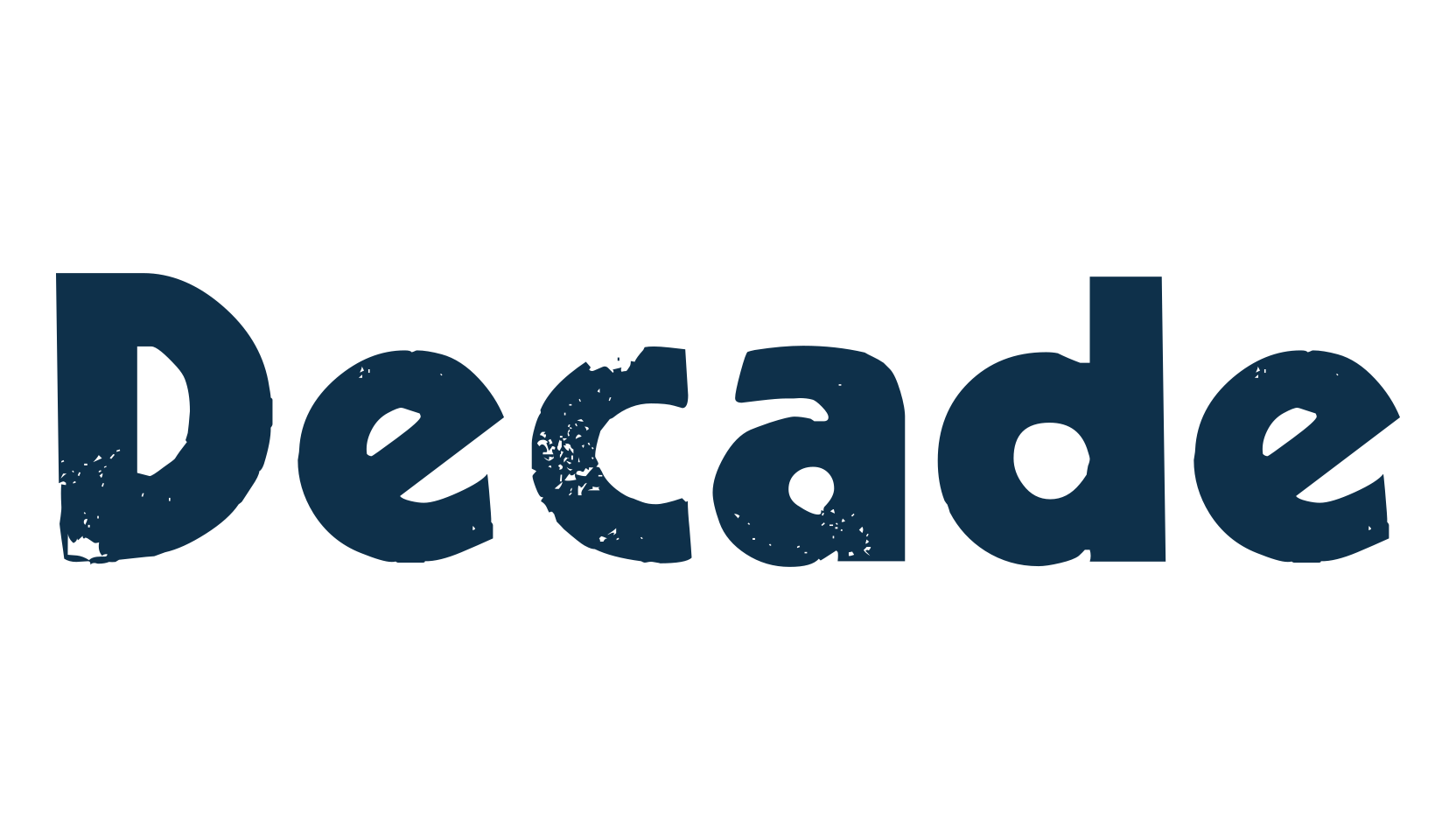 Decade, fancy eroded decorative font preview